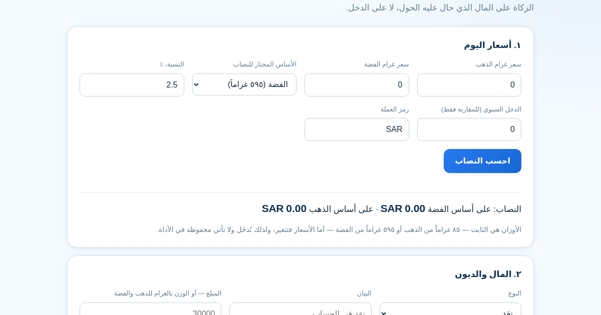 النصاب والزكاة: على المال لا على الدخل